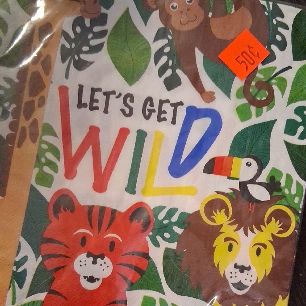 Kids' Wild Jungle Party Hat & Supplies Set -  Multicolor - Picture 2 of 12